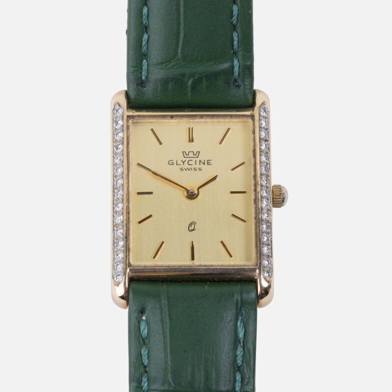 Ladies Glycine Yellow Gold Diamond Shoulders