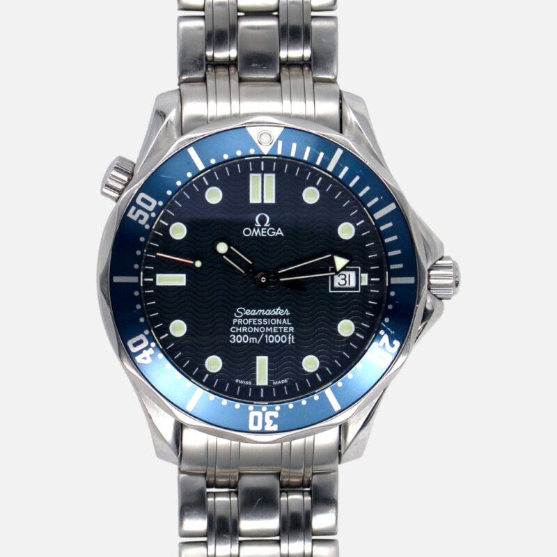 Preowned Omega Seamaster 300 Blue Bezel