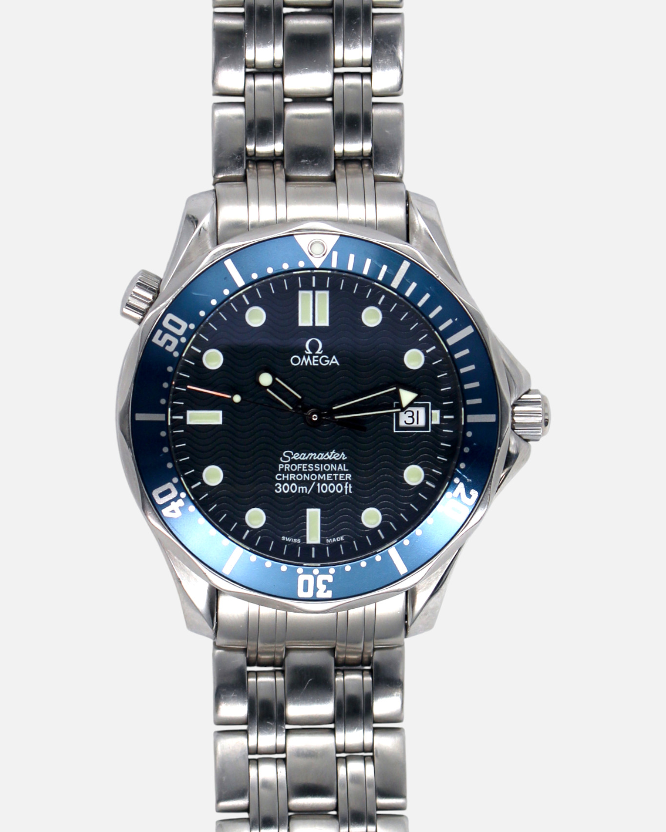 Preowned Omega Seamaster 300 Blue Bezel