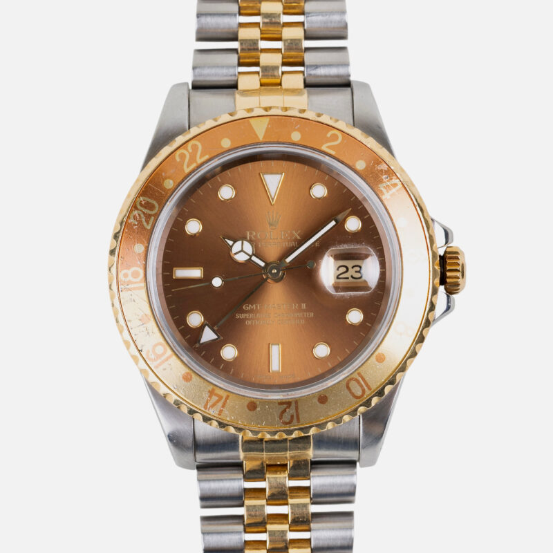 Preowned Rolex Rootbeer Jubliee Bracelet Two Tone Yellow Gold 1994