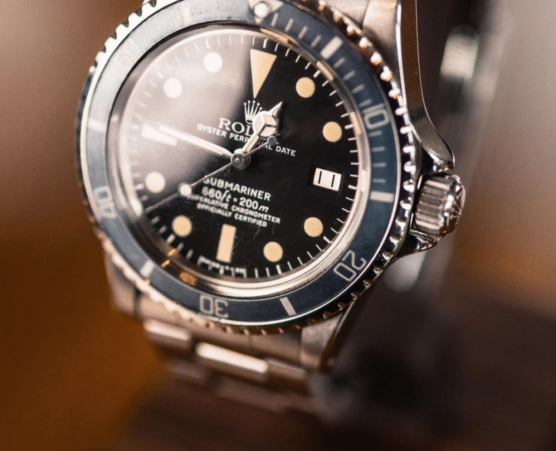 Vintage Rolex Submariner with a faded bezel